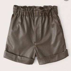 Abercrombie Vegan Leather Shorts with Scrunchy Waist